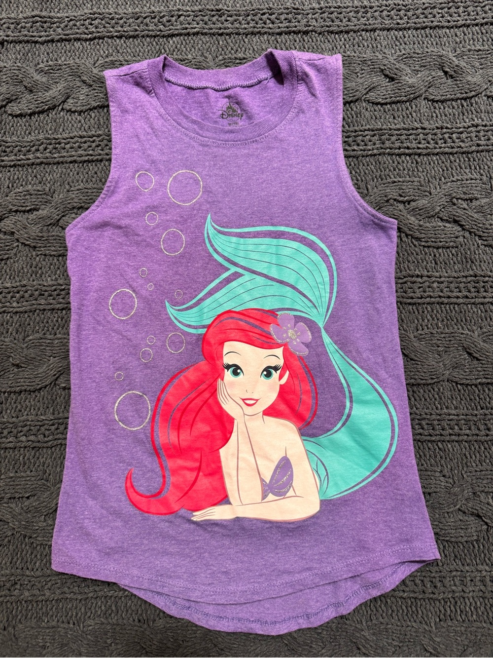 Disney Purple Ariel Tank Top (Girls, Medium 7/8, The Little Mermaid)